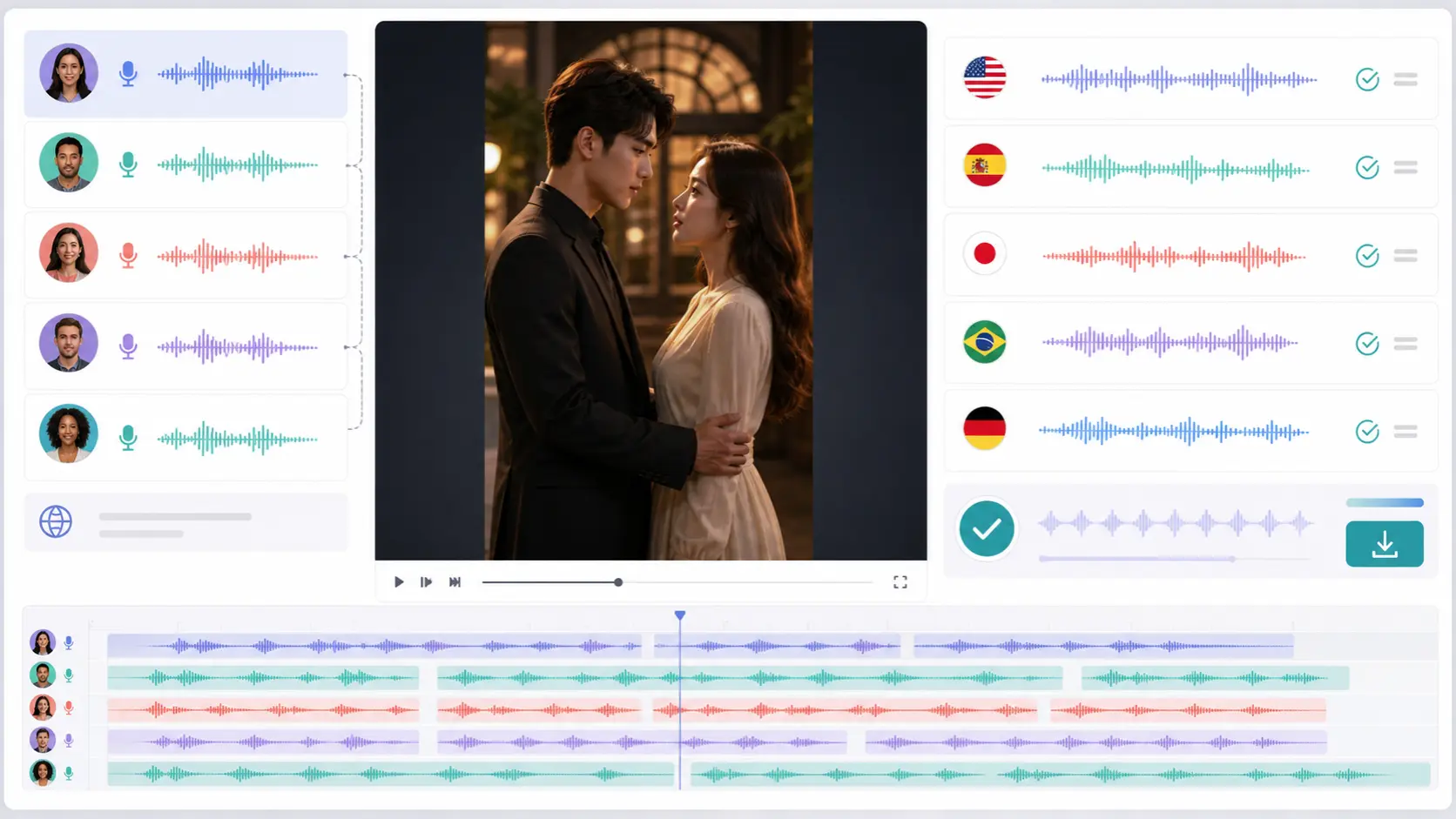 Clean short drama frame ready for multilingual overseas localization - UnmarkAI